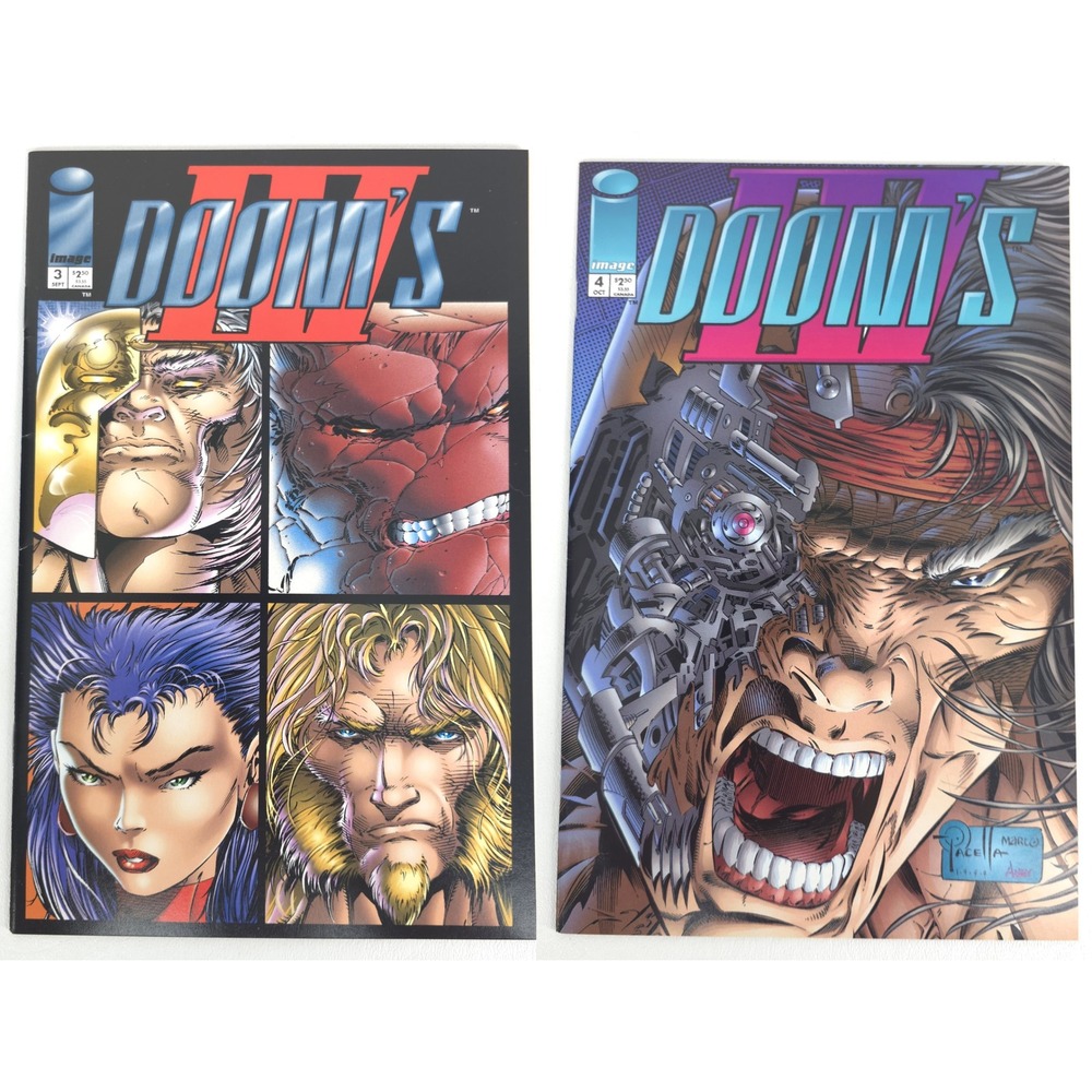 Dooms IV Comics Lot Issues 3 and 4 Image Comics 1993 Rob Liefeld Pacella Vintage